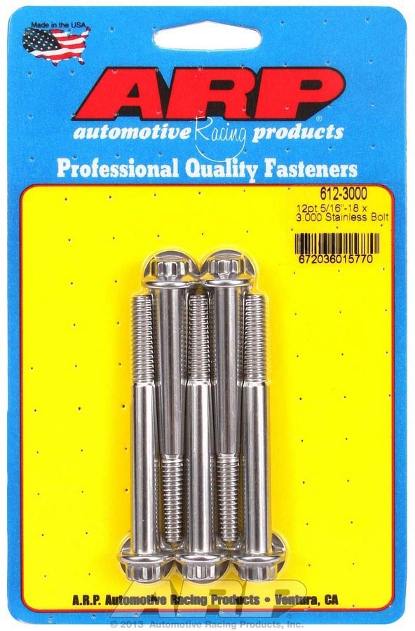 S/S Bolt Kit - 12pt. (5) 5/16-18 x 3.000 - 6123000 Vinyasa Automotive
