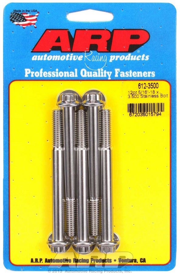S/S Bolt Kit - 12pt. (5) 5/16-18 x 3.500 - 6123500 Vinyasa Automotive
