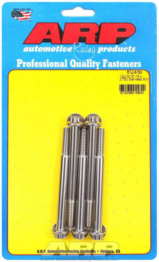 S/S Bolt Kit - 12pt. (5) 5/16-18 x 3.750 - 6123750 Vinyasa Automotive