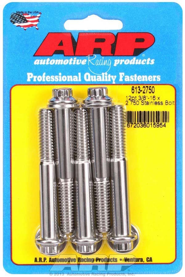 S/S Bolt Kit - 12pt. (5) 3/8-16 x 2.750 - 6132750 Vinyasa Automotive