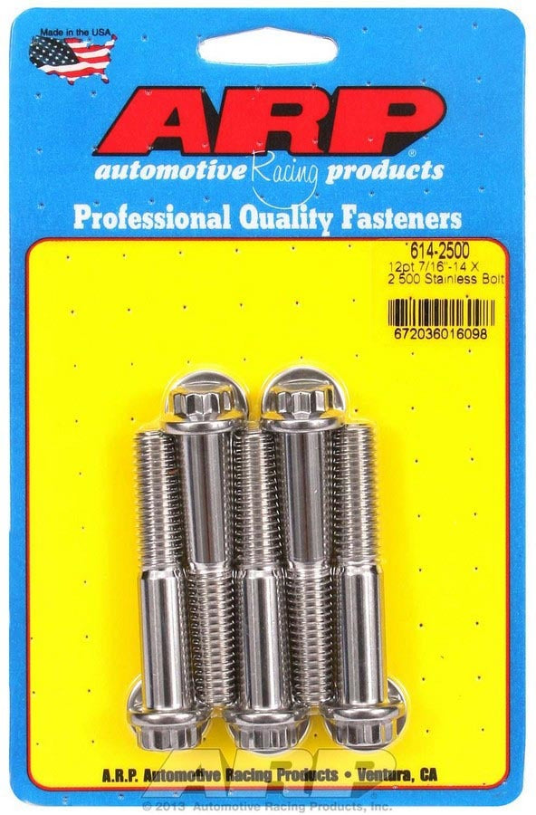 S/S Bolt Kit - 12pt. (5) 7/16-14 x 2.500 - 6142500 Vinyasa Automotive