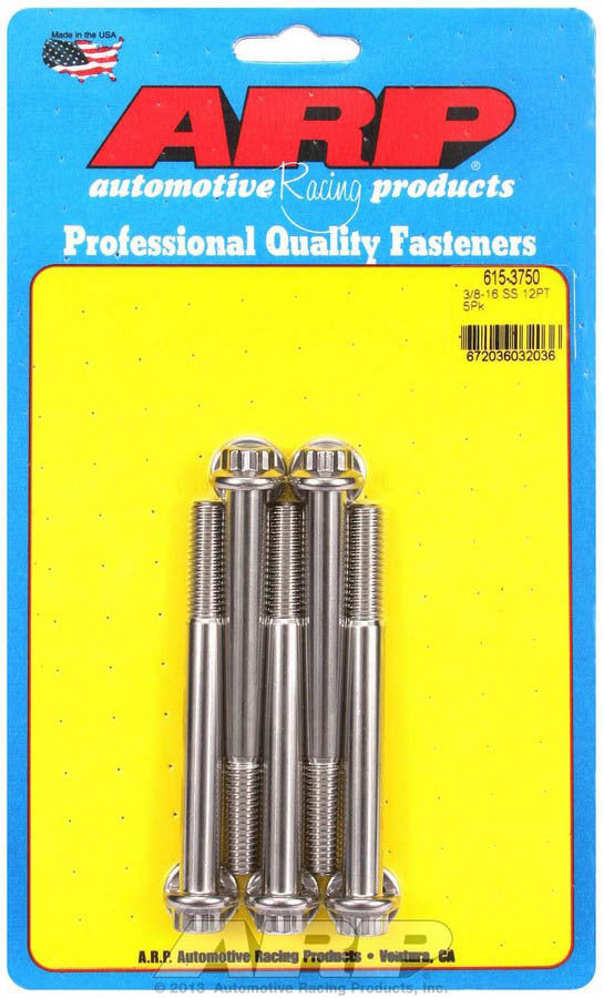 S/S Bolt Kit - 12pt. (5) 3/8-16 x 3.750 - 6153750 Vinyasa Automotive