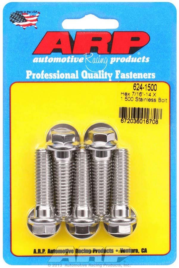 S/S Bolt Kit - 6pt. (5) 7/16-14 x 1.500 - 6241500 Vinyasa Automotive