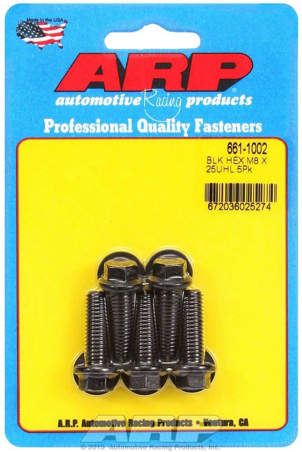 8mm x 1.25 x 25mm 6pt Bolt Kit 5pk - 6611002 Vinyasa Automotive