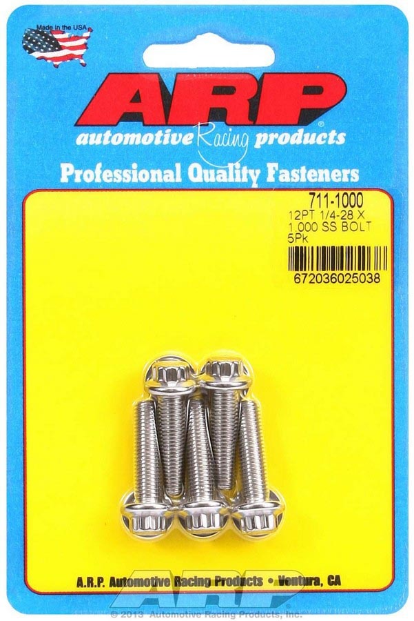 S/S Bolt Kit - 12pt. (5) 1/4-28 x 1.000 - 7111000 Vinyasa Automotive
