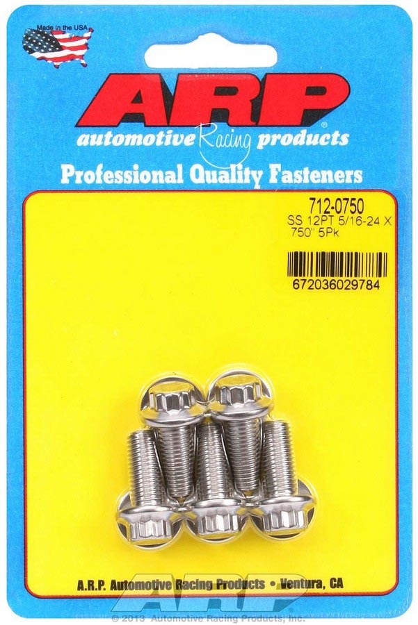 S/S Bolt Kit - 12pt. (5) 5/16-24 x .750 - 7120750 Vinyasa Automotive