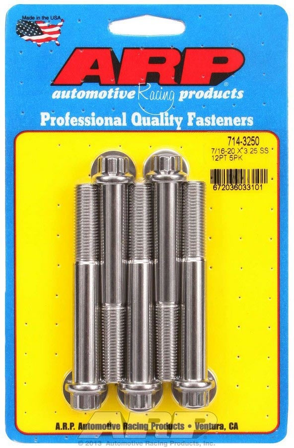 7/16-20 x 3.250 12pt SS Bolt Kit 5pk - 7143250 Vinyasa Automotive