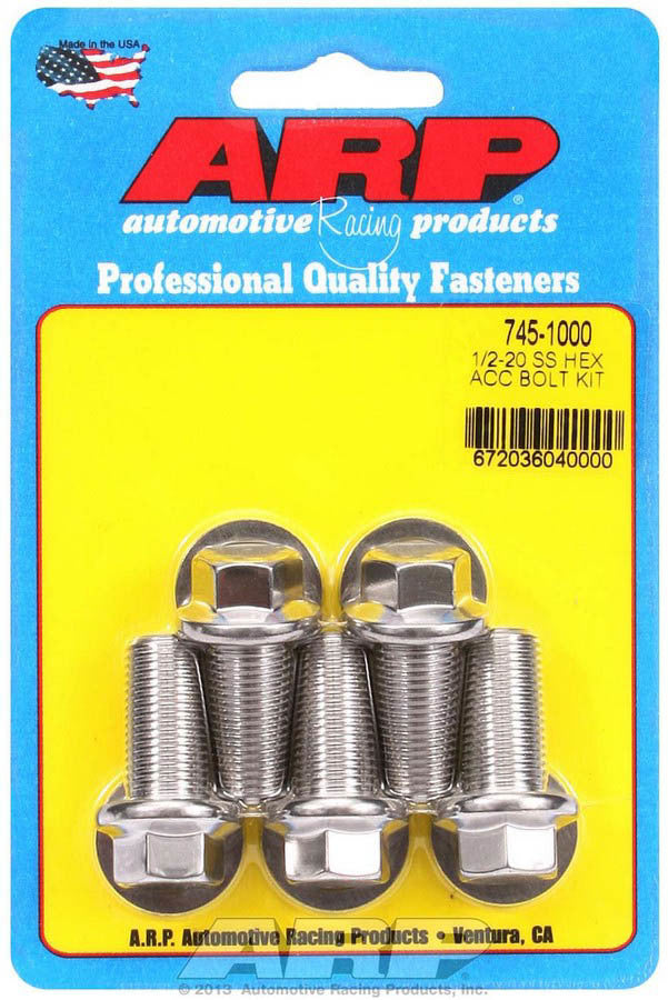 S/S Bolt Kit - 6pt. (5) 1/2-20 x 1.000 - 7451000 Vinyasa Automotive