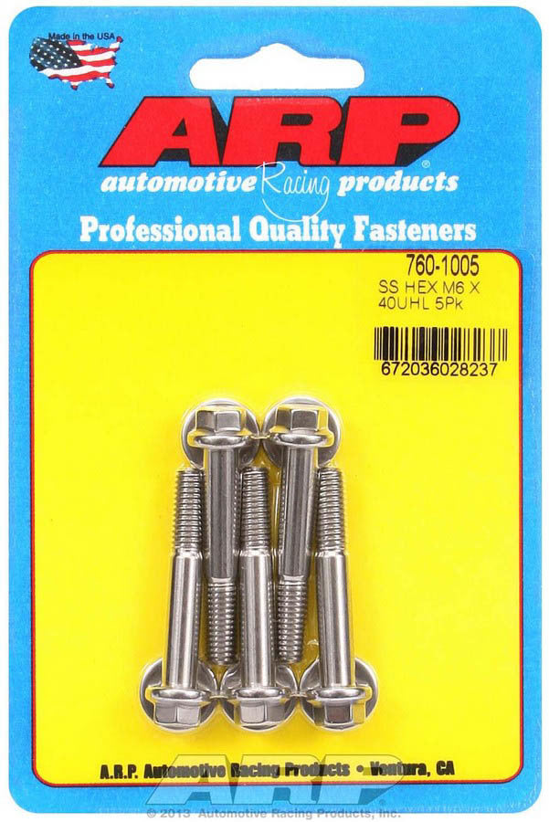 S/S Bolt Kit - 6pt. (5) 6mm x 1.00 x 40mm - 7601005 Vinyasa Automotive