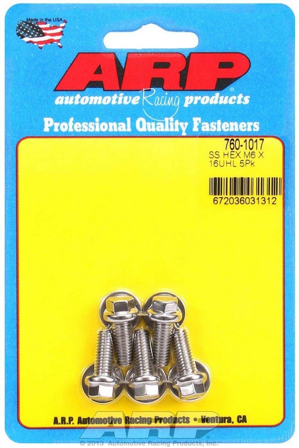 S/S Bolt Kit - 6pt. (5) 6mm x 1.00 x 16mm - 7601017 Vinyasa Automotive