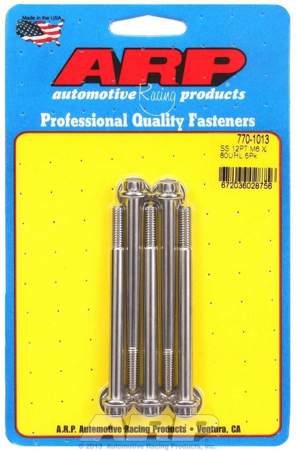 S/S Bolt Kit - 12pt. (5) 6mm x 1.00 x 80 - 7701013 Vinyasa Automotive