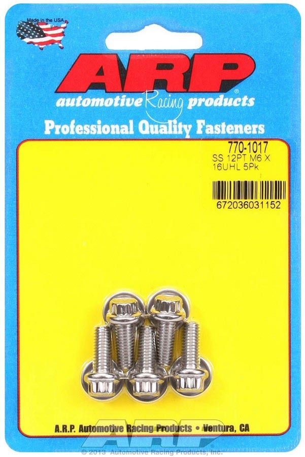 S/S Bolt Kit - 12pt. (5) 6mm x 1.00 x 16 - 7701017 Vinyasa Automotive
