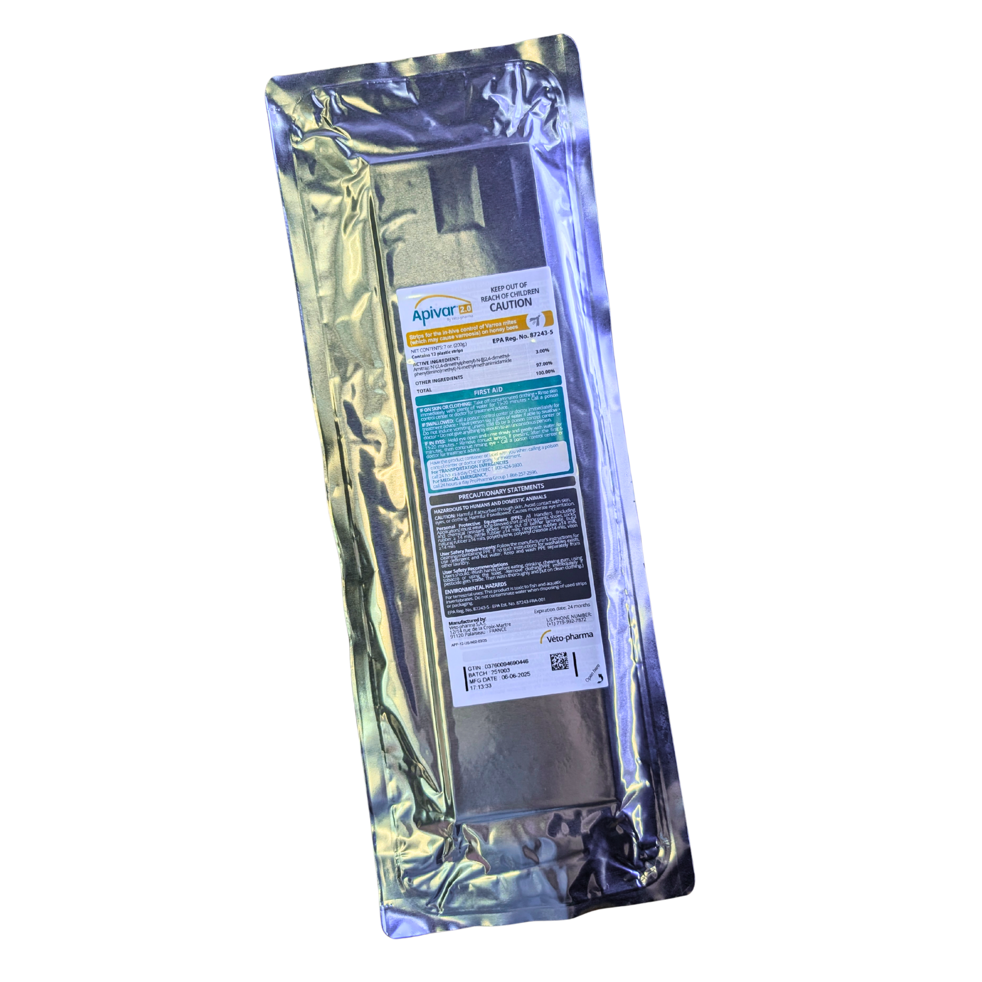 Apivar 2.0 Varroa Mite Strips Foxhound Bee Company