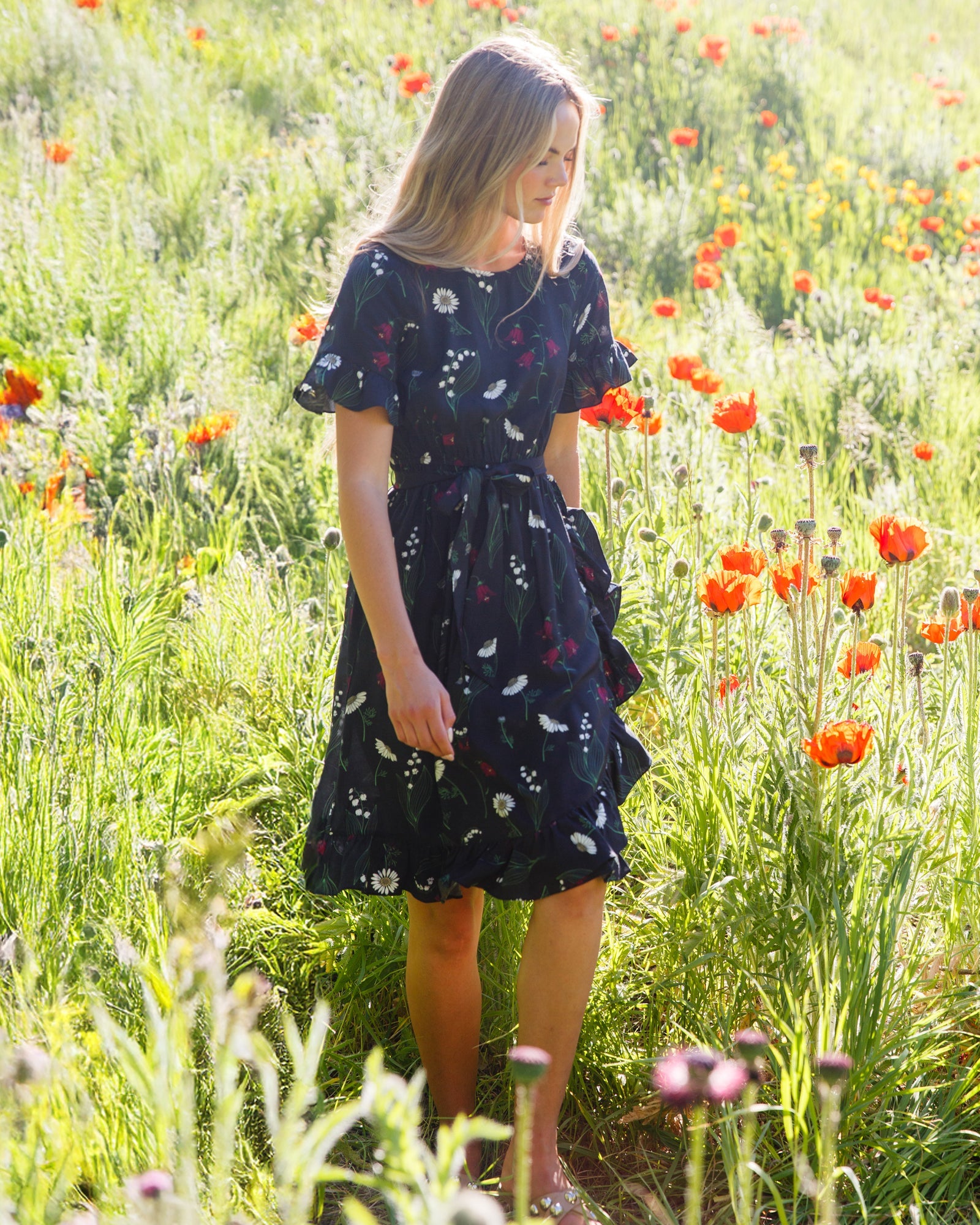 Ruffle & Wrap Dress Downeast