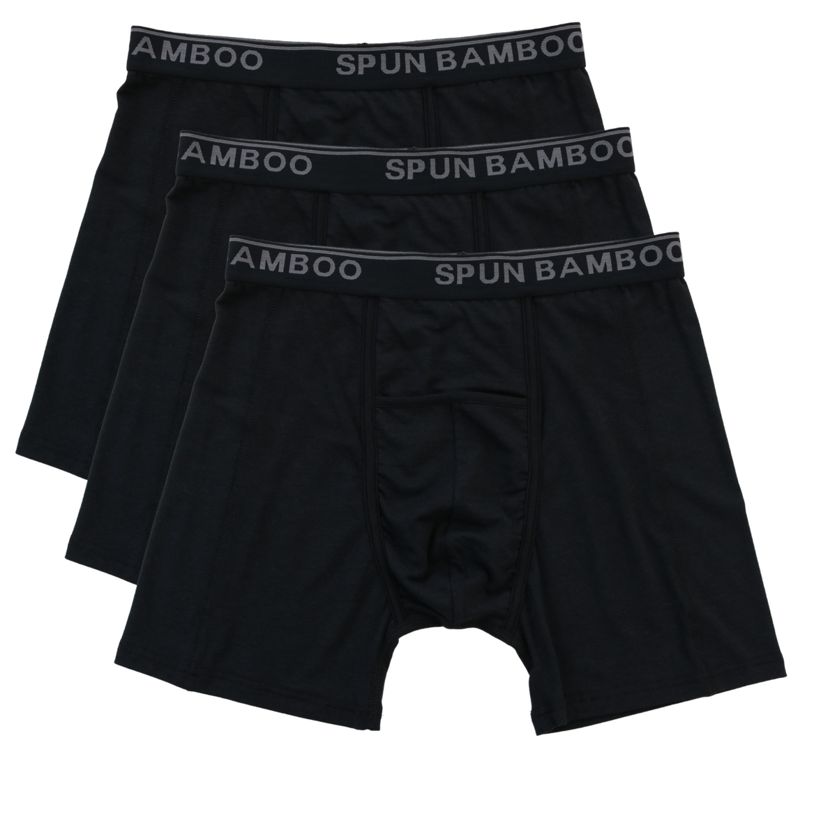 Men's Bamboo Viscose Boxer Briefs Underwear Black Color - 3-pack Spun Bamboo