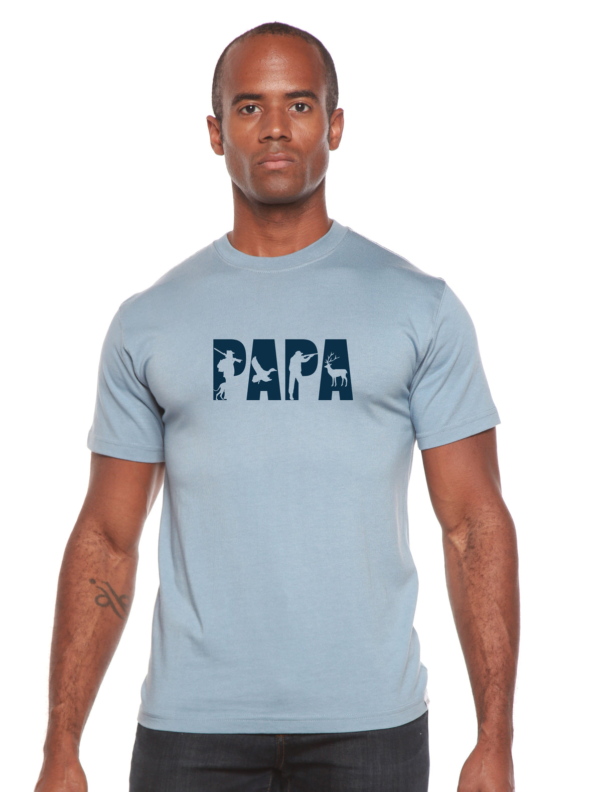 PAPA Men's Bamboo Viscose/Organic Cotton Short Sleeve Graphic T-Shirt Spun Bamboo