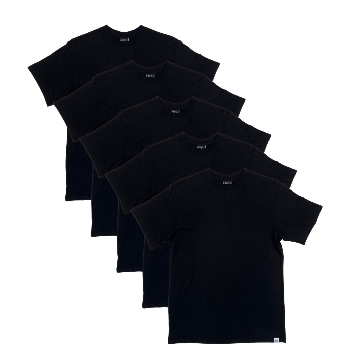 Men's Bamboo Viscose/Organic Cotton Short Sleeve T-Shirt Black Color - 5-Pack Spun Bamboo