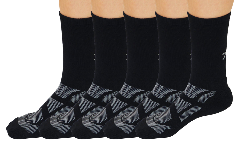 Be Like Bamboo Viscose Crew Socks Unisex Black Color - 5-pack Spun Bamboo