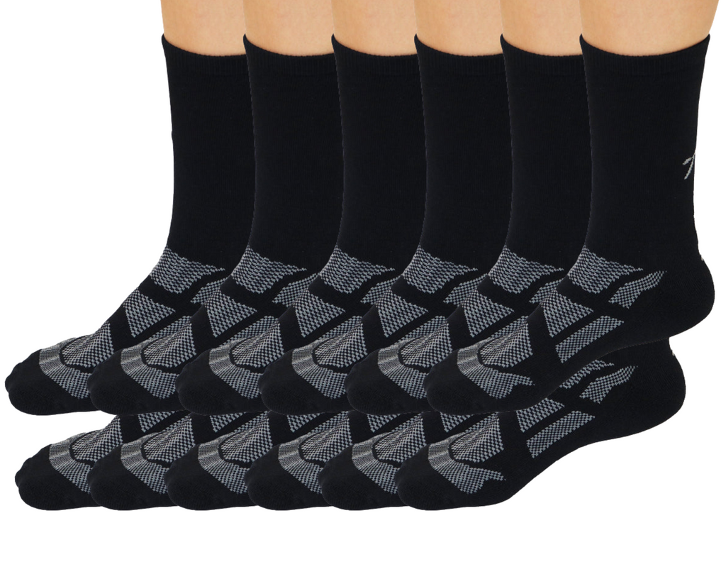 Be Like Bamboo Viscose Crew Socks Unisex Black Color - 12-pack Spun Bamboo