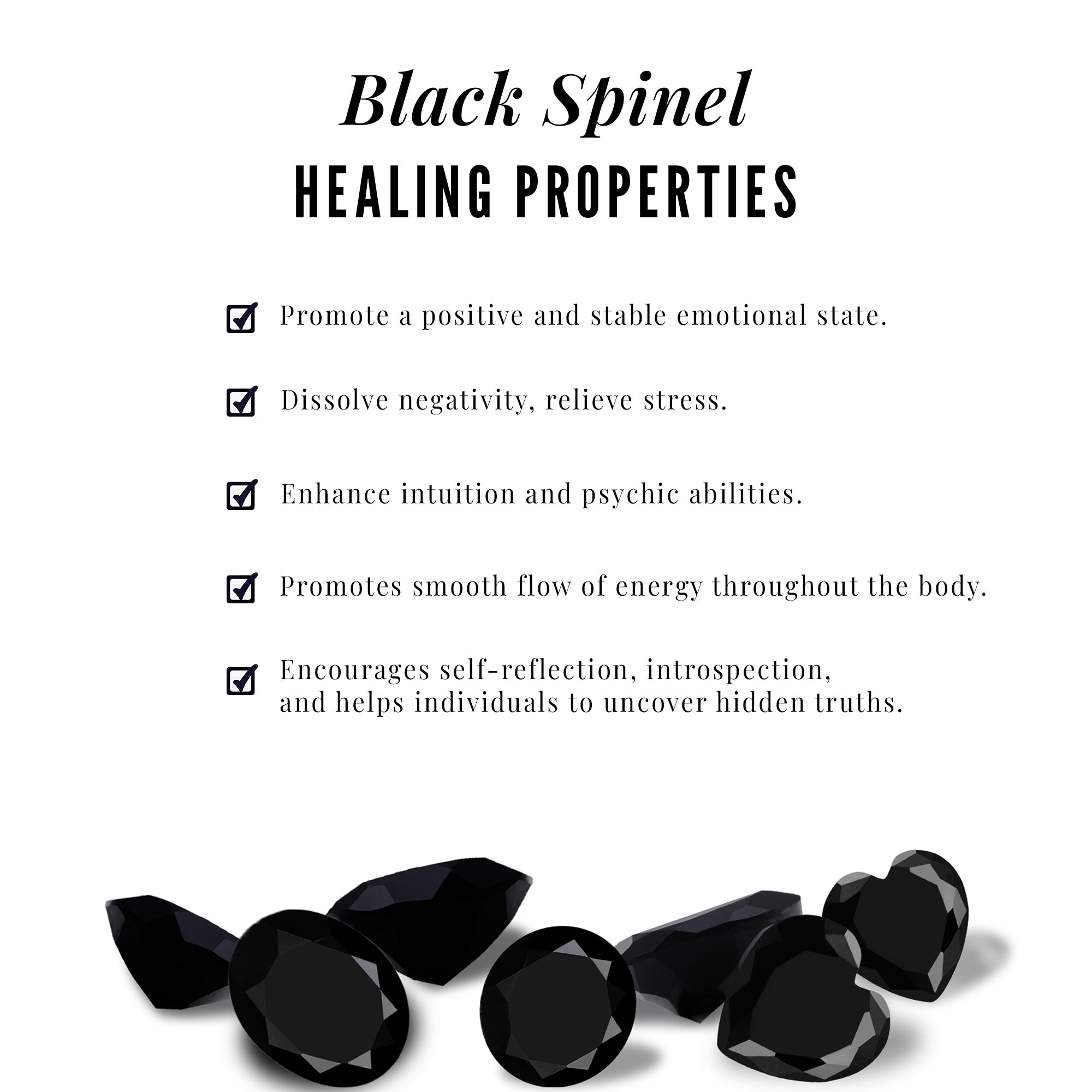 Genuine 3 Carat Black Spinel Stud Earrings with Screw Back