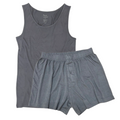 Men's Bamboo Underwear Set - Tank Top + Boxers in Charcoal Grey Color Spun Bamboo