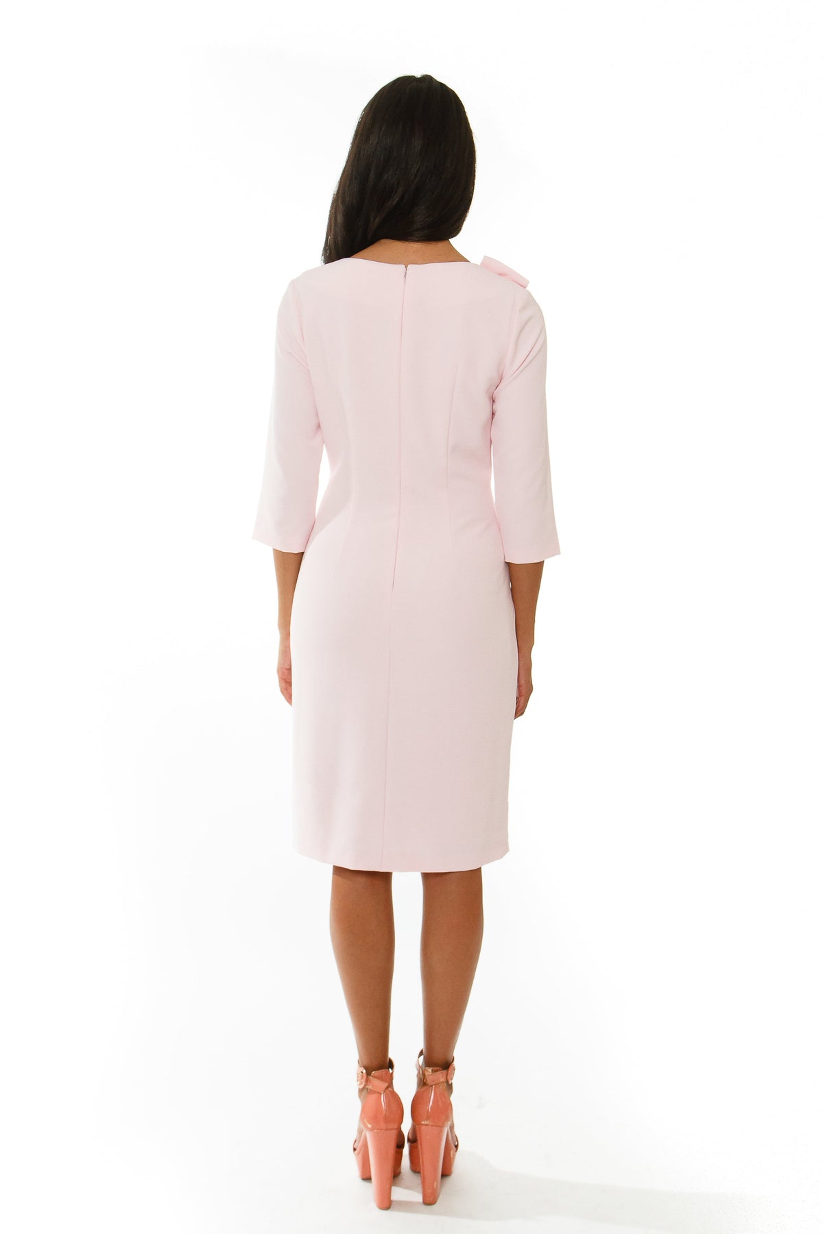 Asymmetric Bow 3/4 Slv Signature Sheath Cenia New York