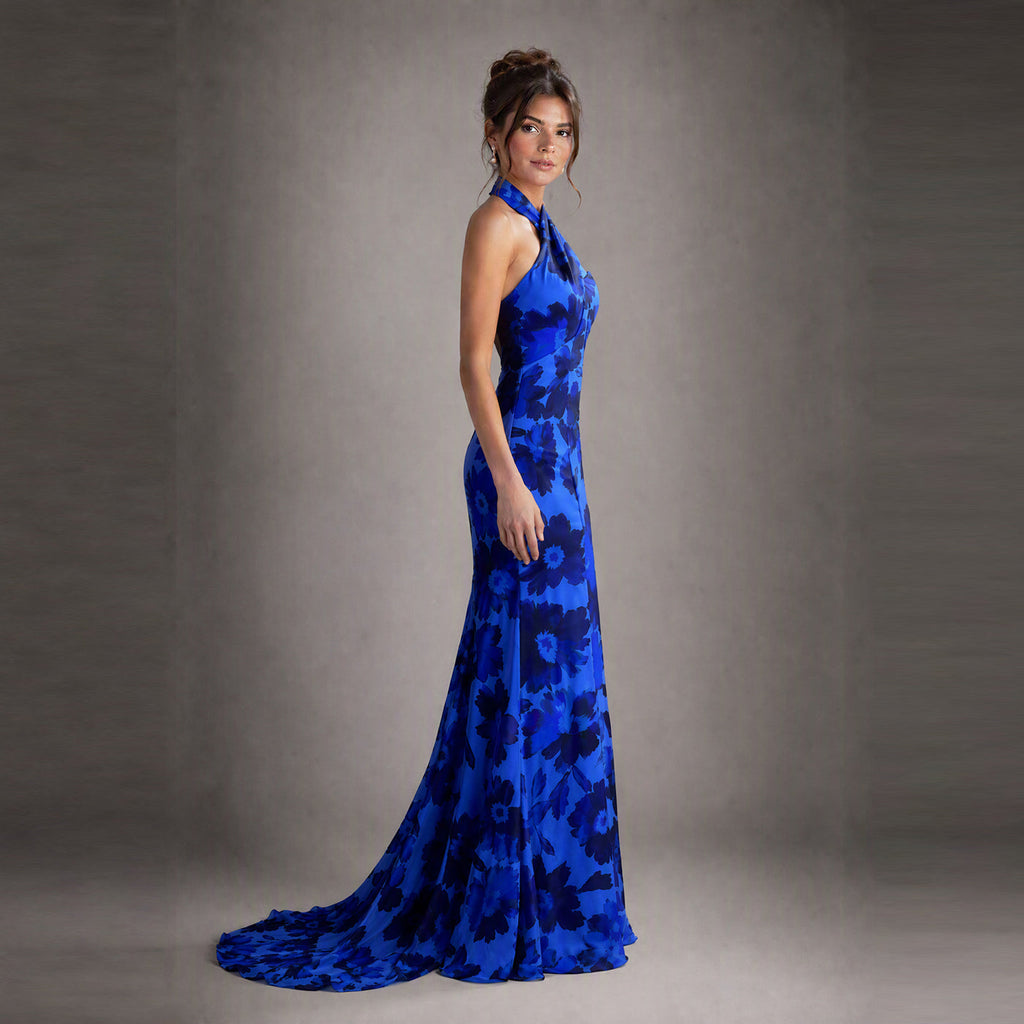 Cenia Signature Floral Halter Gown Cenia New York