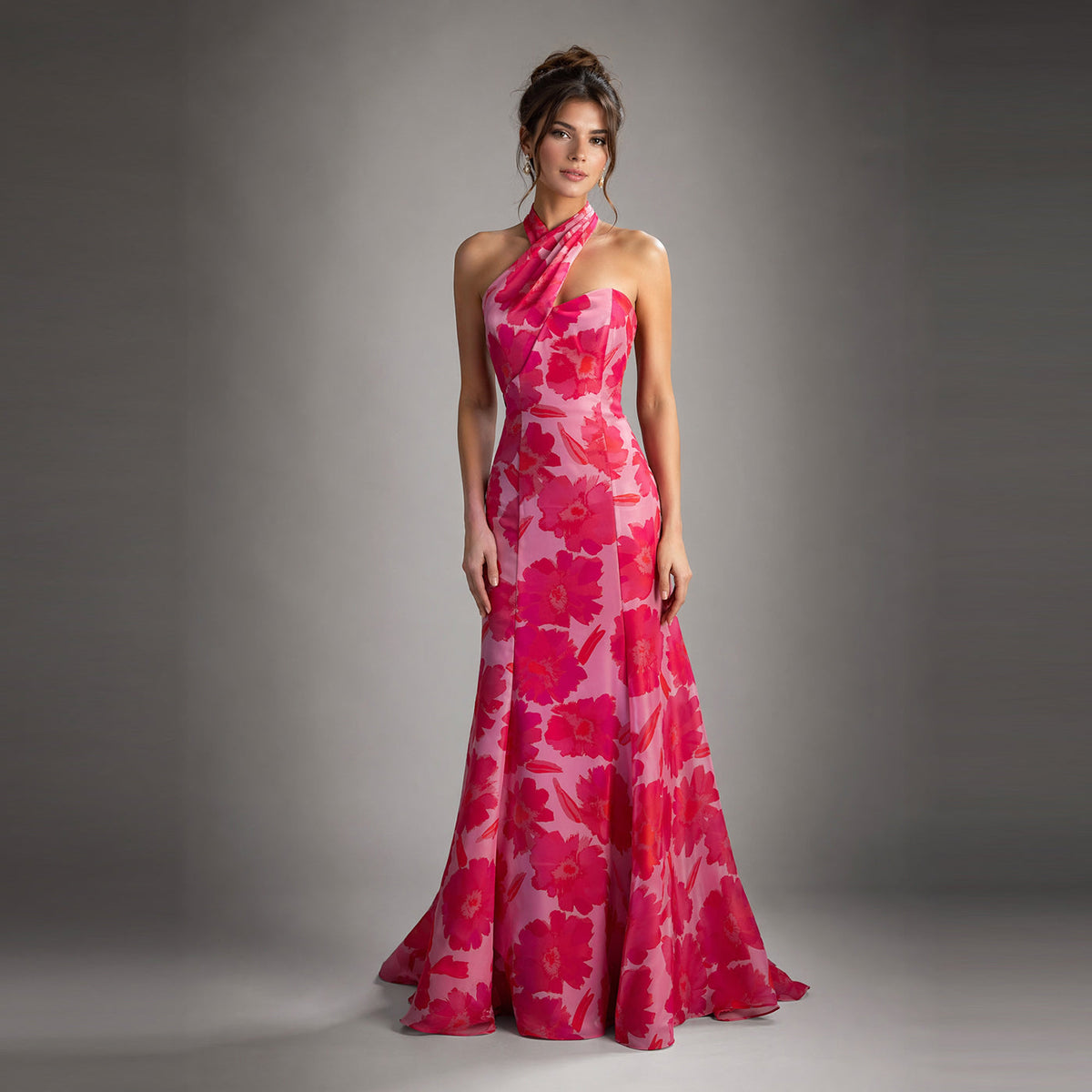 Cenia Signature Floral Halter Gown Cenia New York