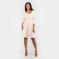 The 3/4 Sleeve Assymmetric Neckline with Overskirt Classic Cenia New York