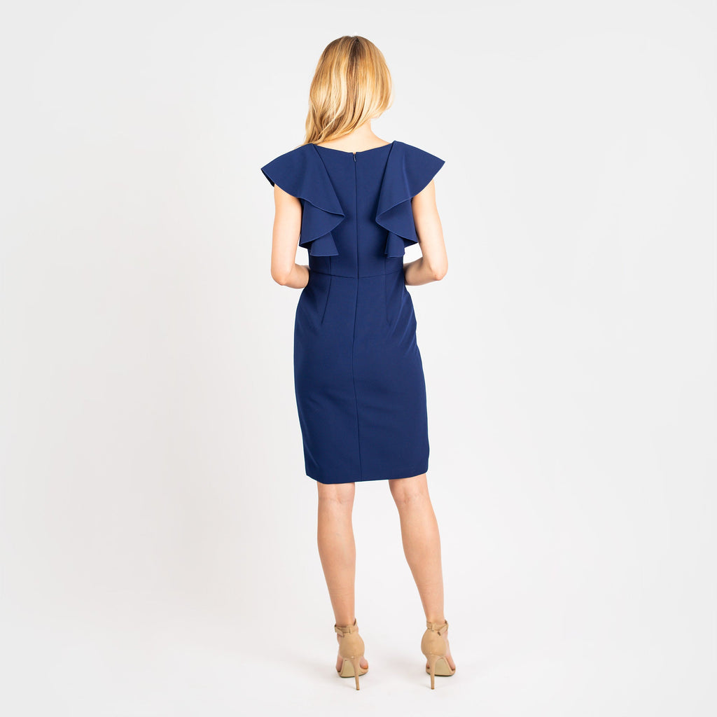 CN7198 Flounced Slvs Sheath Cenia New York