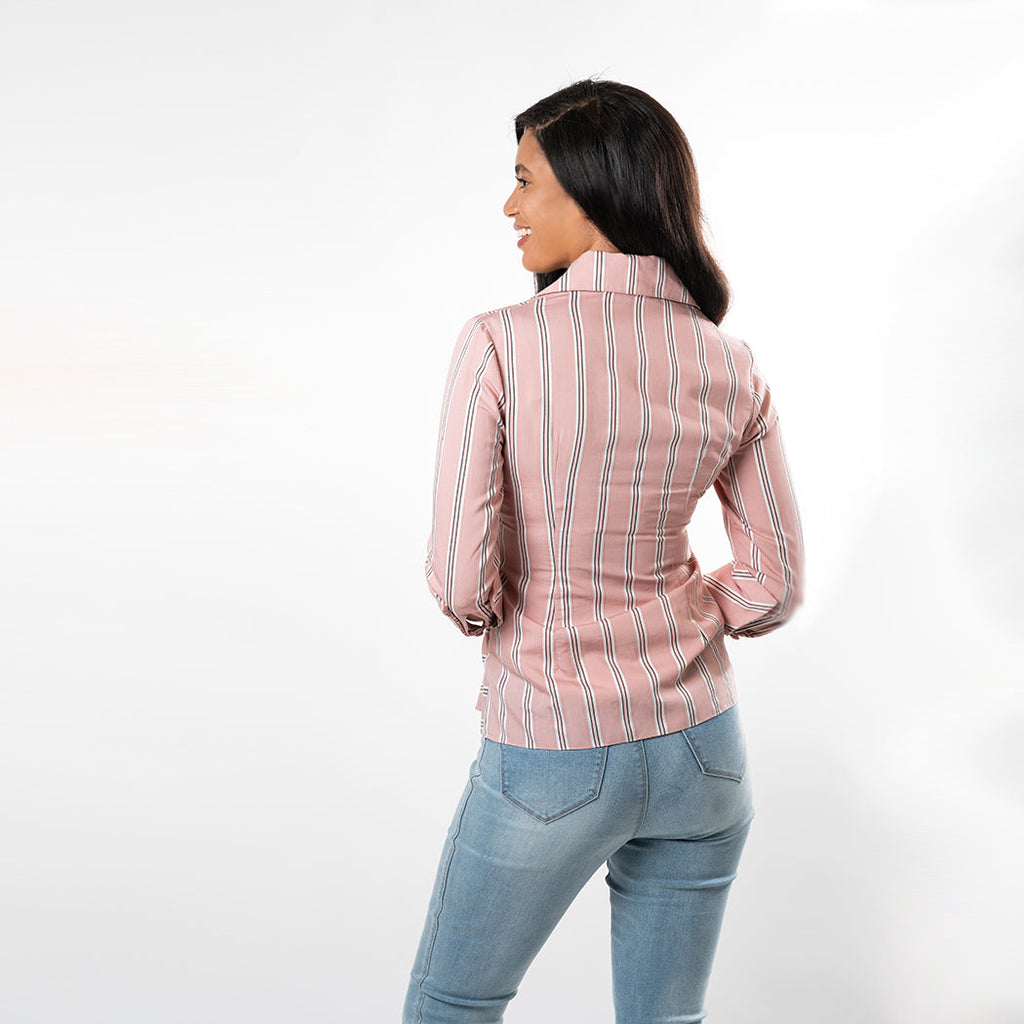 Asymmetric Hem Wrap Shirt Cenia New York