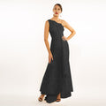 One Shoulder Origami Overlay Gown Cenia New York