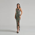 Halter Ruched Side Midi Cenia New York