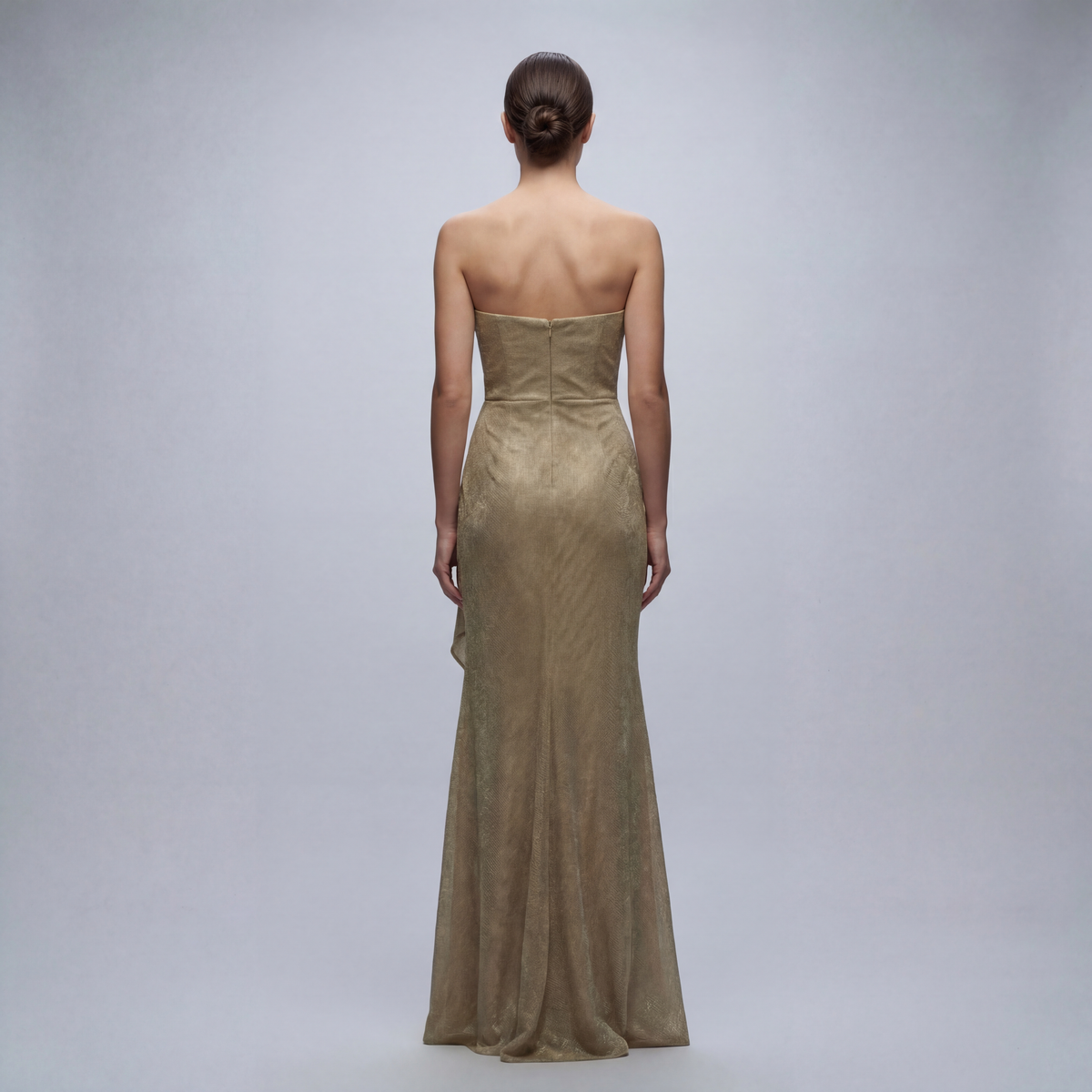 Strapples Draped Ruffle Gown Cenia New York