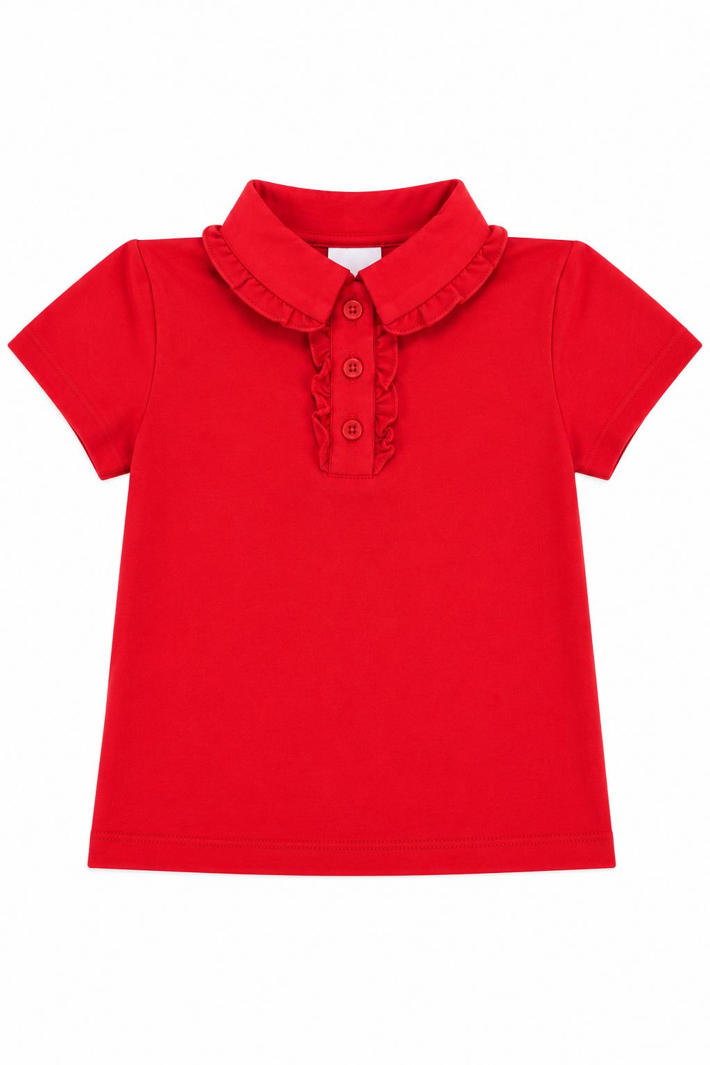 Red S/S Ruffle Polo Mila & Rose ®