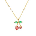 Retro Cherry Charm Necklace