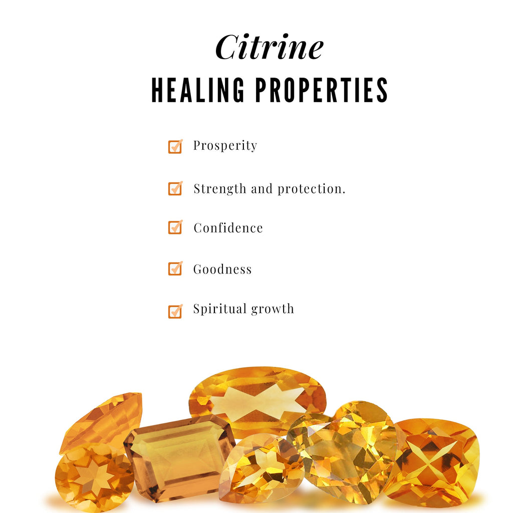 Natural 0.6 Carat Citrine Teardrop Pendant Necklace with Diamond