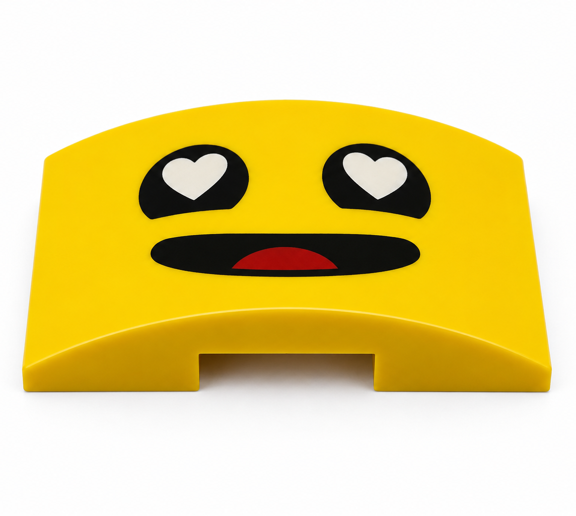 Benny In Love / Heart Eyes Face Upgrade Tile for LEGO Up-Scaled Blue Astronaut 40921 Set B3 Customs