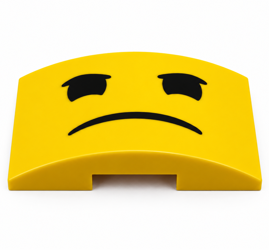 Benny Grumpy Face Upgrade Tile for LEGO Up-Scaled Blue Astronaut 40921 Set B3 Customs