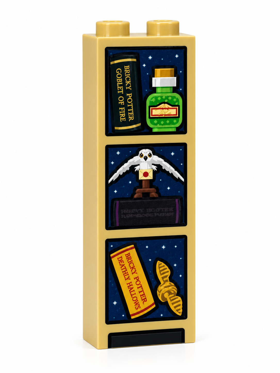Bookshelf w/ HP Wizardry Books (1x2x5 Brick) B3 Customs