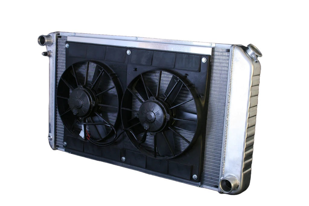 Radiator w/Fans Nova 73-74 Manual Trans Raw - 324139035M Vinyasa Automotive