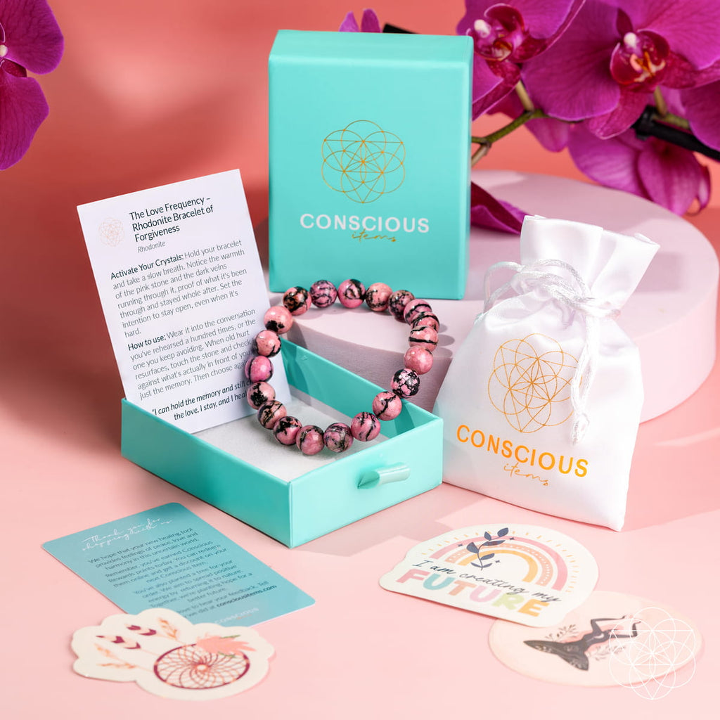 The Love Frequency – Rhodonite Bracelet of Forgiveness Conscious Items