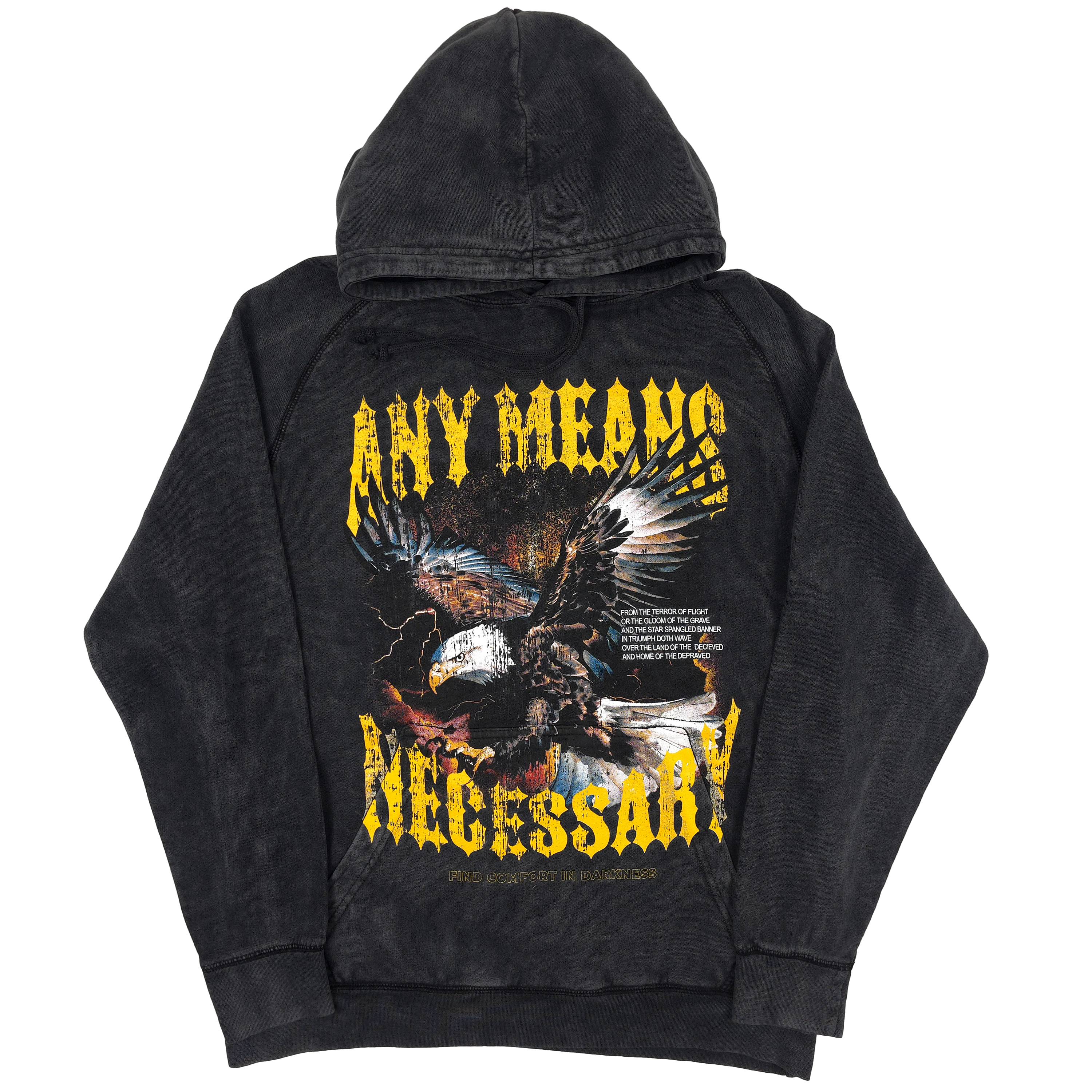 Depraved Pullover Hoodie Vintage Black Any Means Necessary Clothing