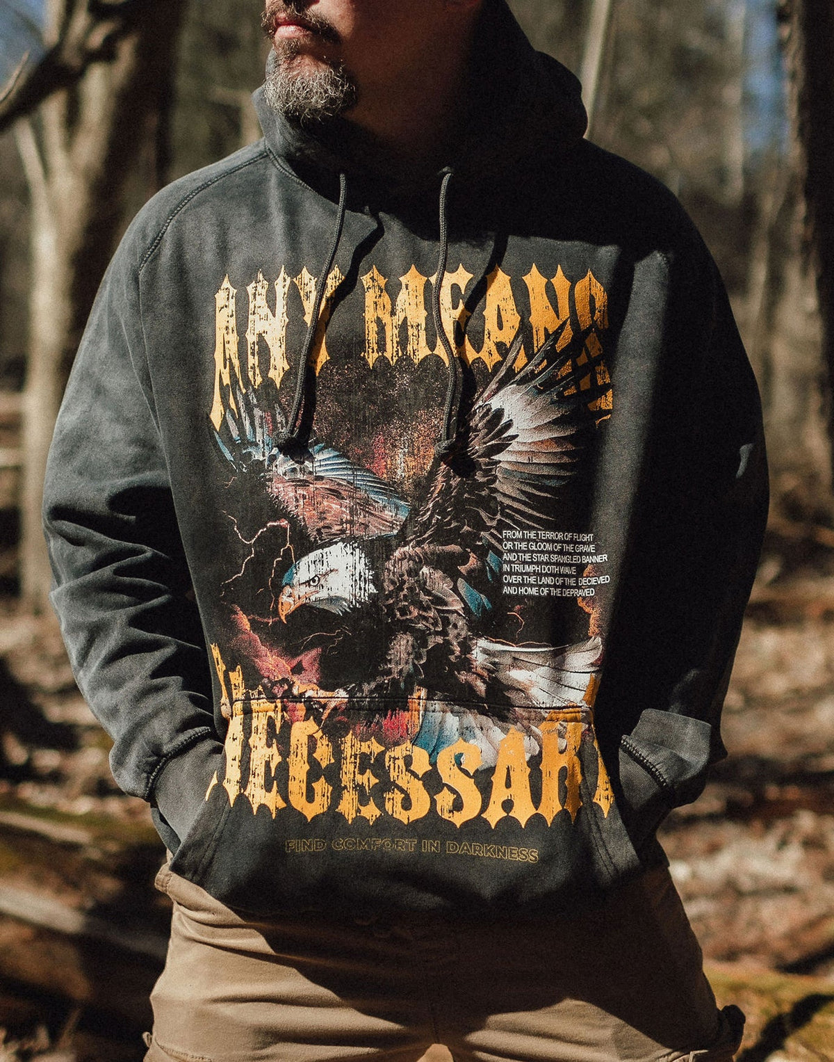 Depraved Pullover Hoodie Vintage Black Any Means Necessary Clothing
