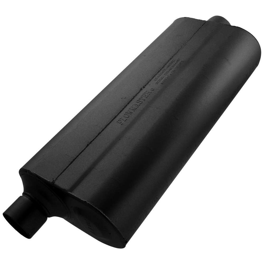 MUFFLER STEEL BLK 2.5IN IN/OUT Vinyasa Automotive