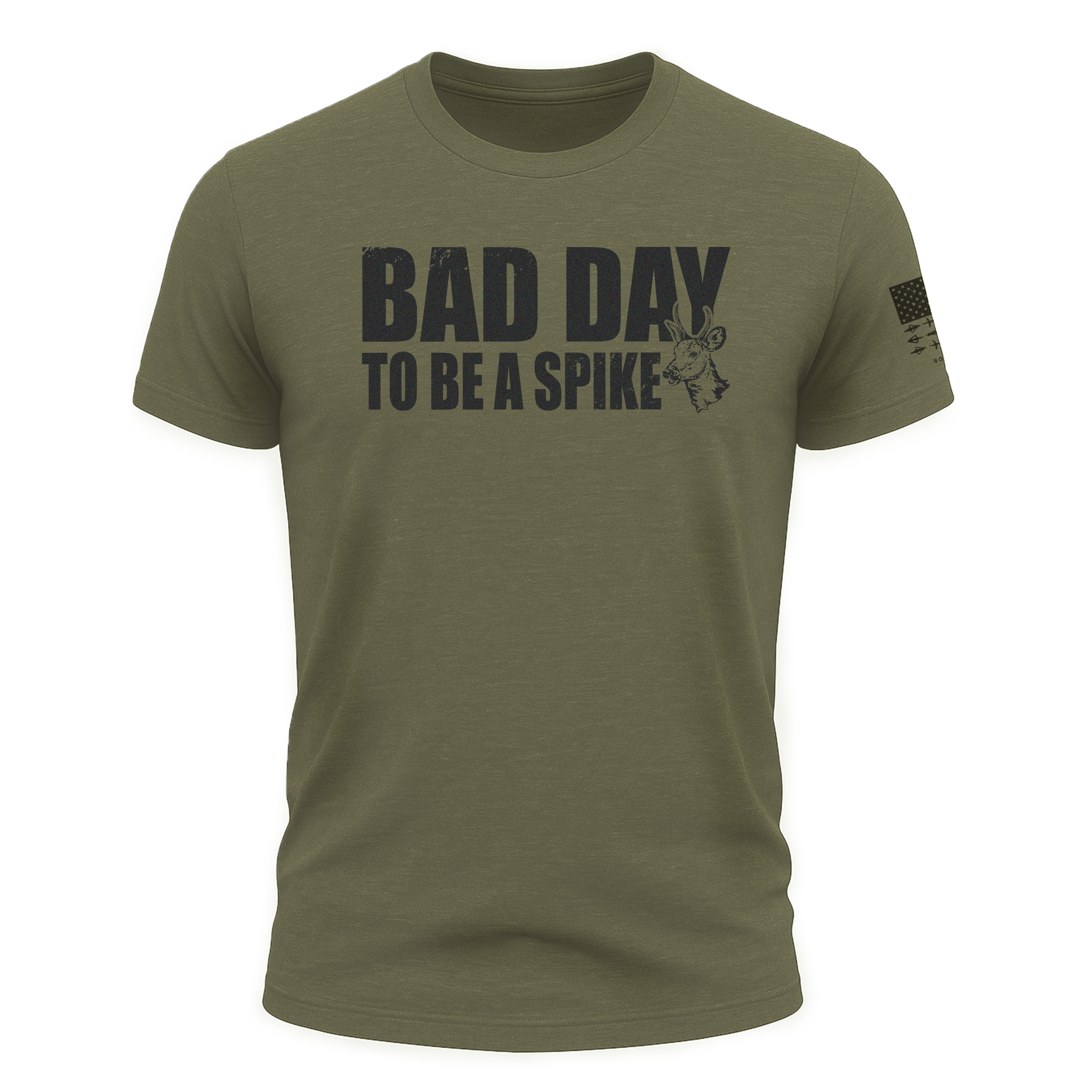 "Bad Day To Be A Spike" Tee - Green Bow Crew Apparel - Bow Hunting Lifestyle Apparel