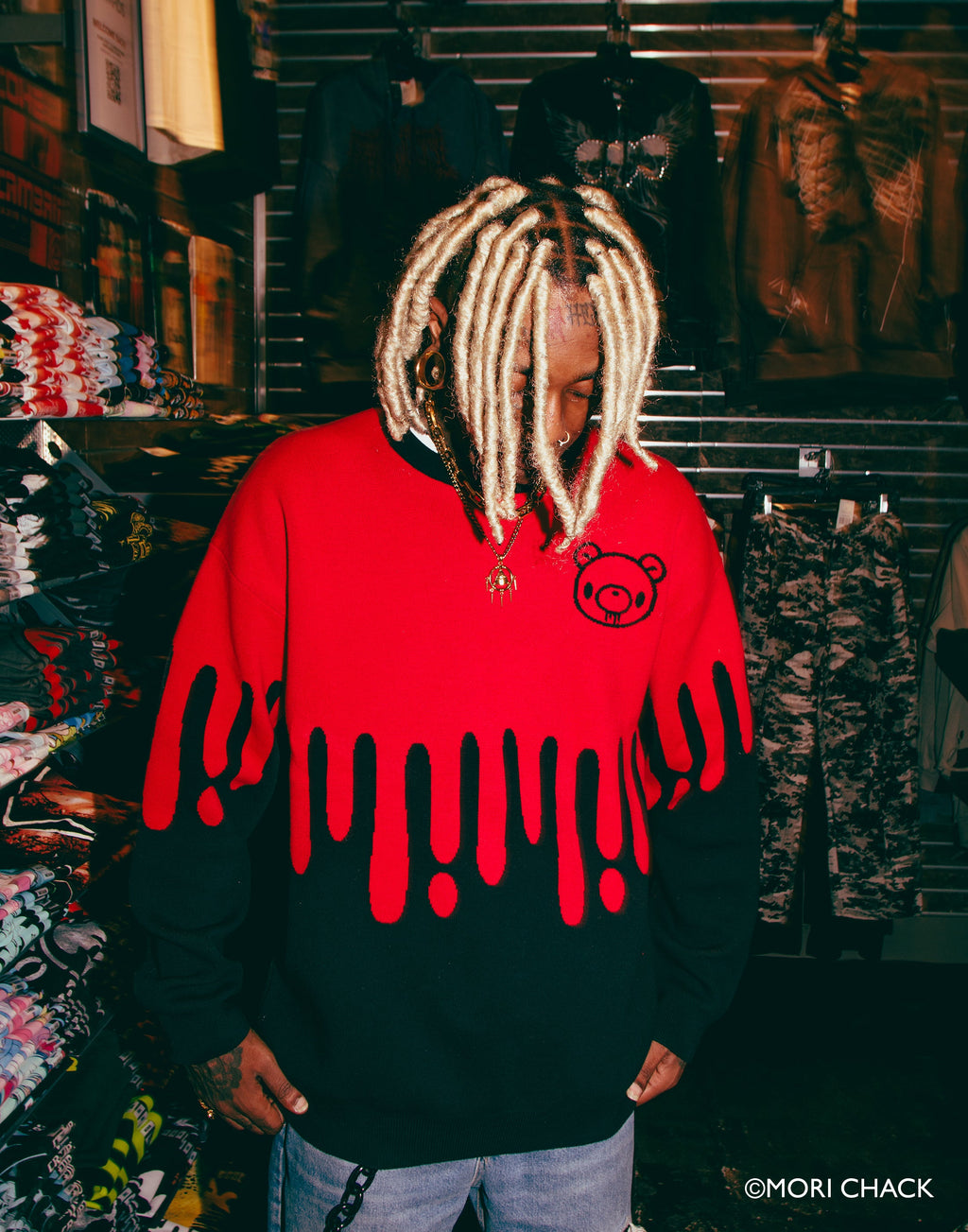 Gloomy Drip Knit Sweater Any Means Necessary Clothing