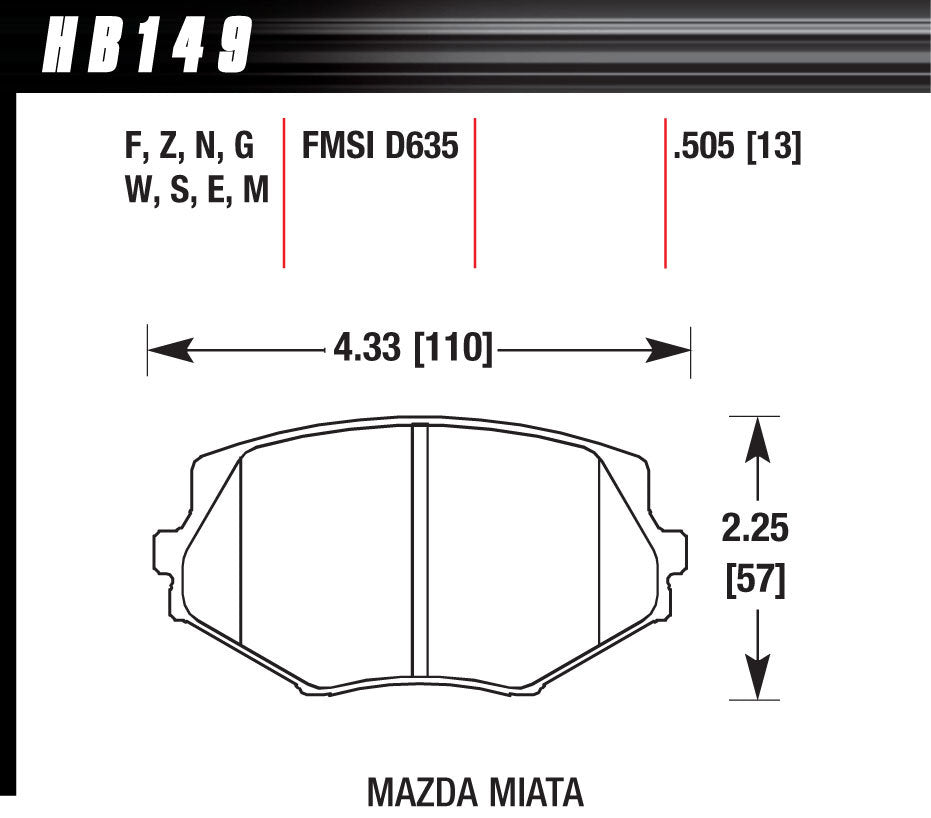 Hp Plus Brake Pads - HB149N505 Vinyasa Automotive