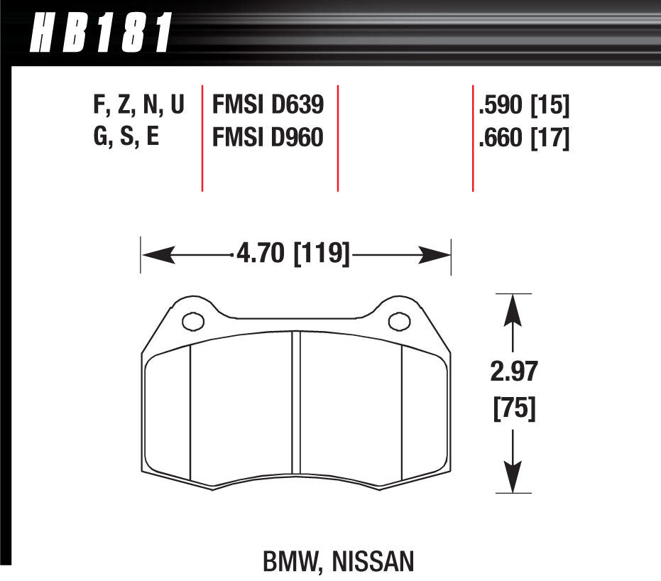 Brake Pads Street Hps - HB181F660 Vinyasa Automotive