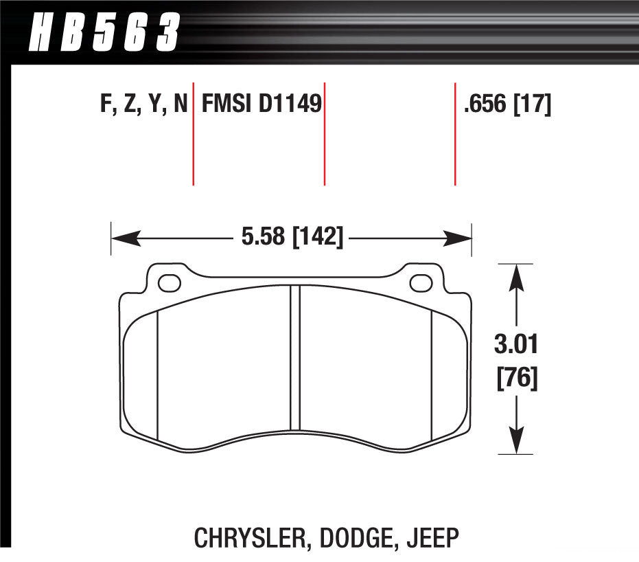 Brake Pad Set - HB563F656 Vinyasa Automotive